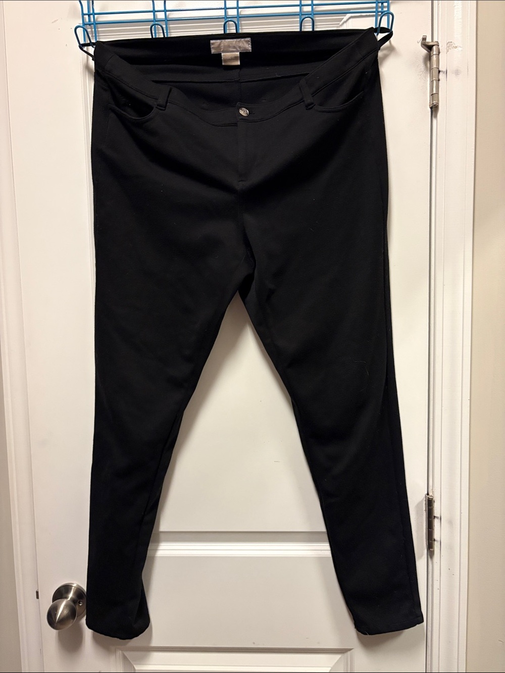 Women's MICHAEL Michael Kors Black Slim Ponte Skinny Pants size 14w